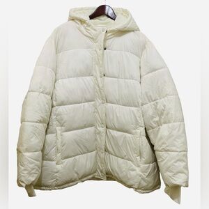 Amazon Essentials Women's Quilted Hooded Jacket, 3XL, Beige Color.